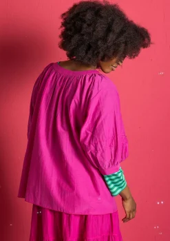 Blus i bomull/siden