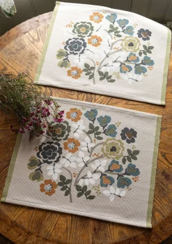 Bordstablett "Wild rose" i ekologisk bomull