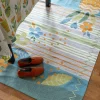 Broderad matta "Flower bed" i ekologisk bomull