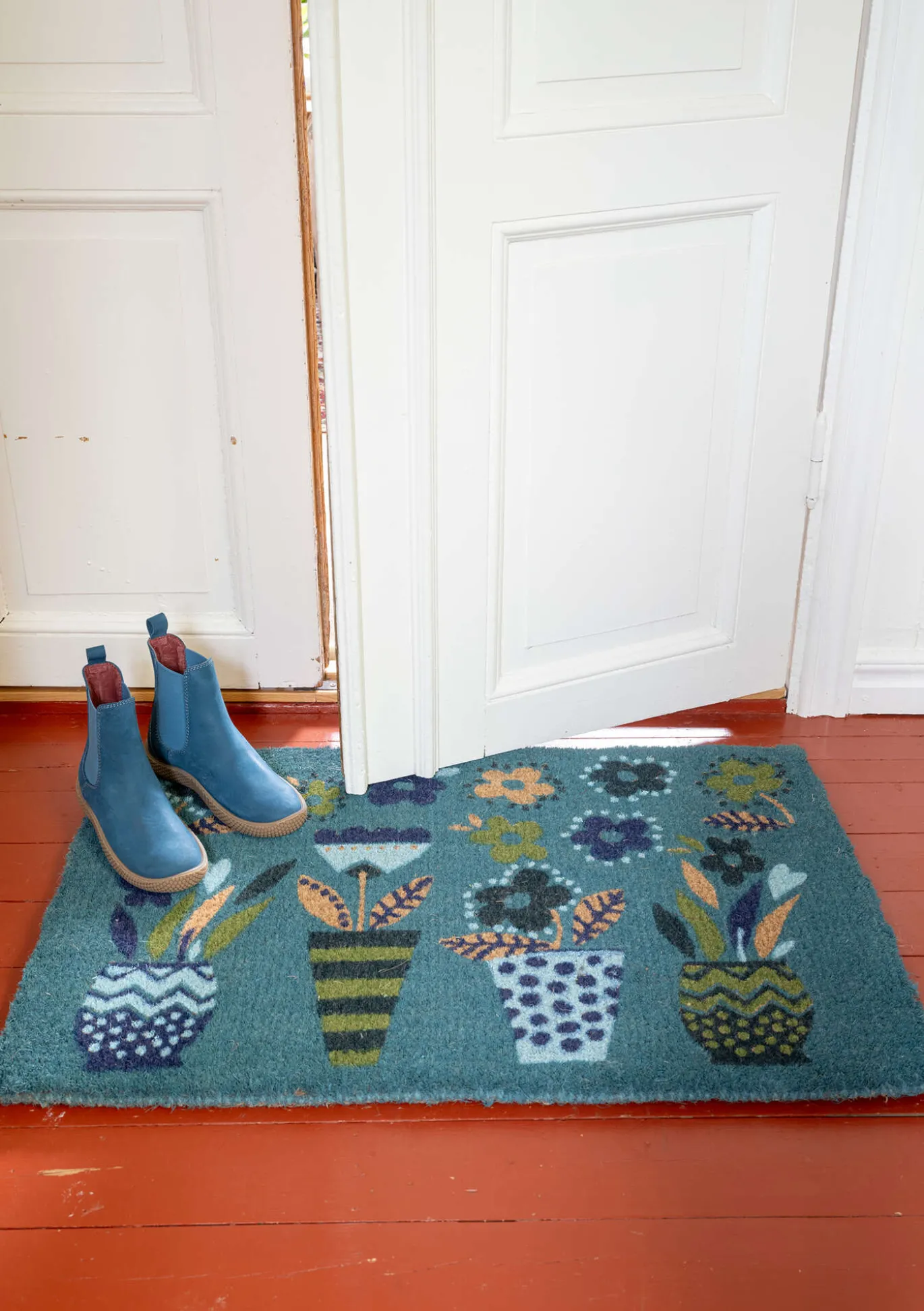 Dörrmatta "Flower pots" i kokosfiber