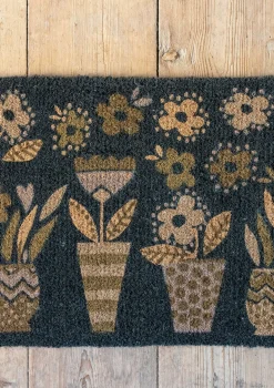 Dörrmatta "Flower pots" i kokosfiber