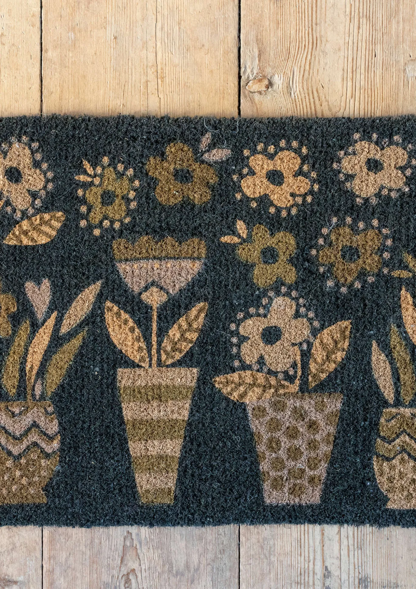Dörrmatta "Flower pots" i kokosfiber