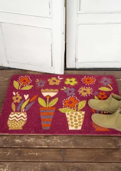 Dörrmatta "Flower pots" i kokosfiber