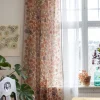 Gardin "Wild rose" i lin/bomull