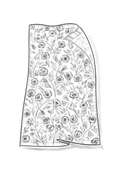 Gardin "Wild rose" i lin/bomull