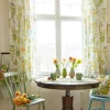 Kort gardin "Flower pots" i ekologisk bomull
