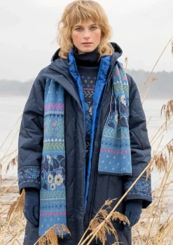 Stickad halsduk "Borealis" i ekologisk och återvunnen bomull/ull