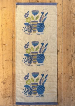 Tryckt gångmatta "Flower pots" i ekologisk bomull