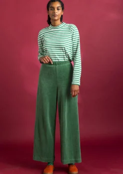 Velourbyxor i ekologisk bomull/återvunnen polyester