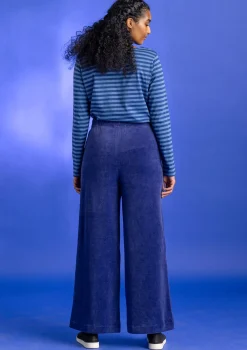 Velourbyxor i ekologisk bomull/återvunnen polyester