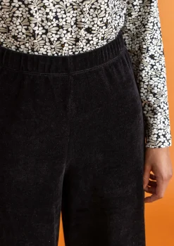 Velourbyxor i ekologisk bomull/återvunnen polyester