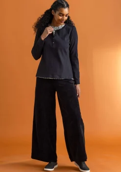 Velourbyxor i ekologisk bomull/återvunnen polyester