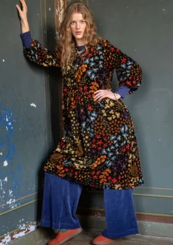 Velourklänning "Katla" i ekologisk bomull/återvunnen polyester