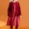 Velourkofta i ekologisk bomull/återvunnen polyester