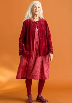 Velourkofta i ekologisk bomull/återvunnen polyester