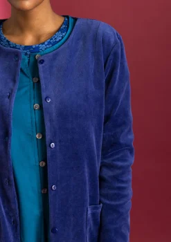 Velourkofta i ekologisk bomull/återvunnen polyester