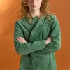 Velourkofta i ekologisk bomull/återvunnen polyester