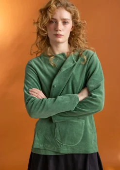Velourkofta i ekologisk bomull/återvunnen polyester