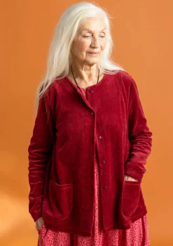 Velourkofta i ekologisk bomull/återvunnen polyester