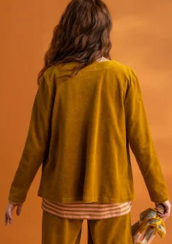 Velourkofta i ekologisk bomull/återvunnen polyester
