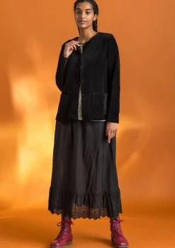 Velourkofta i ekologisk bomull/återvunnen polyester