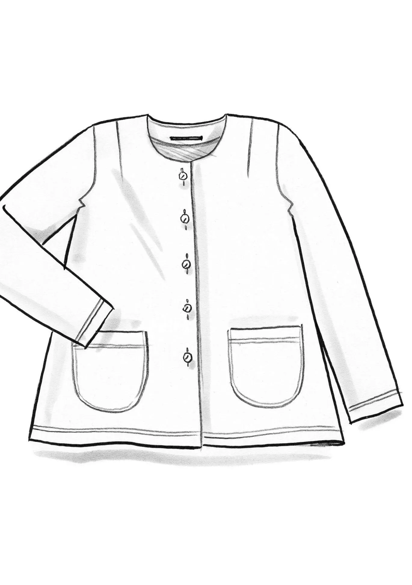 Velourkofta i ekologisk bomull/återvunnen polyester