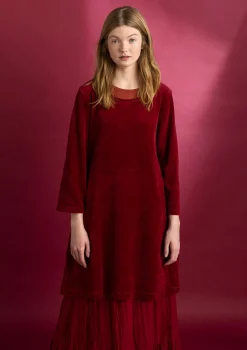 Velourtunika i ekologisk bomull/återvunnen polyester