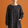 Vävd artistblus ”Asta” i lin