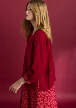 Vävd blus ”Hedda” i ekologisk bomull