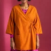 Vävd kimono i ekologisk bomullsdobby