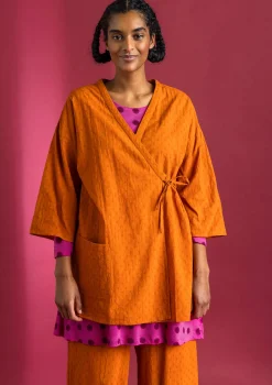 Vävd kimono i ekologisk bomullsdobby