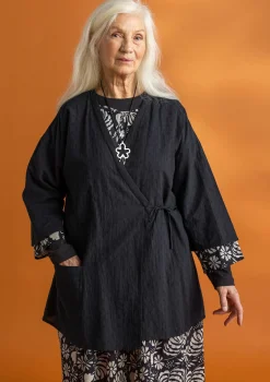 Vävd kimono i ekologisk bomullsdobby