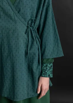 Vävd kimono i ekologisk bomullsdobby