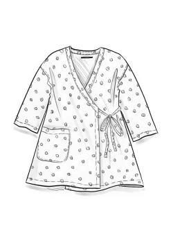 Vävd kimono i ekologisk bomullsdobby