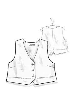 Vävd väst "Stina" i ekologisk bomull